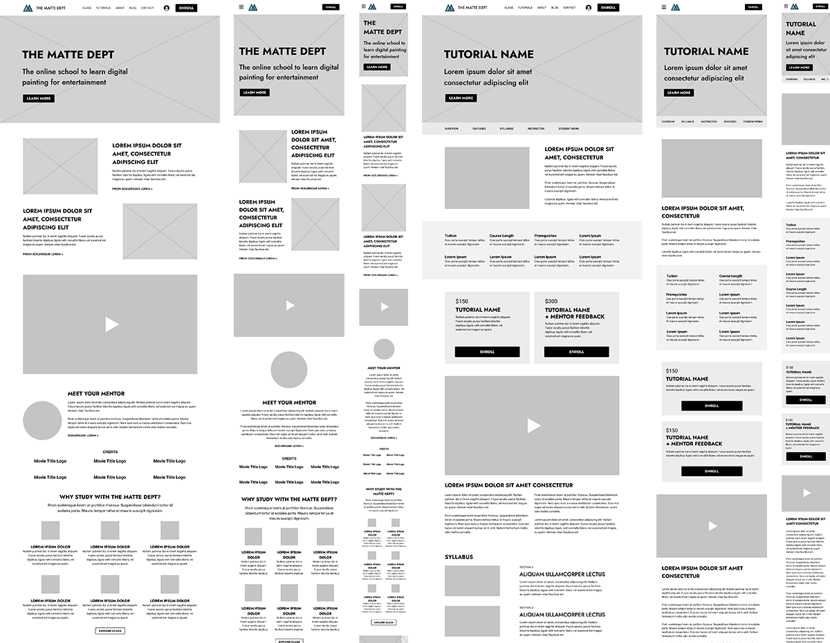 wireframes matte dept